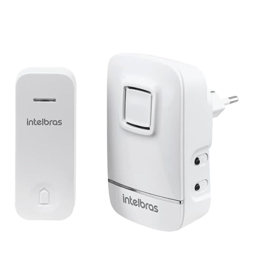 Campainha sem fio Intelbras CIK 200 com energia cinética instalada em porta de entrada