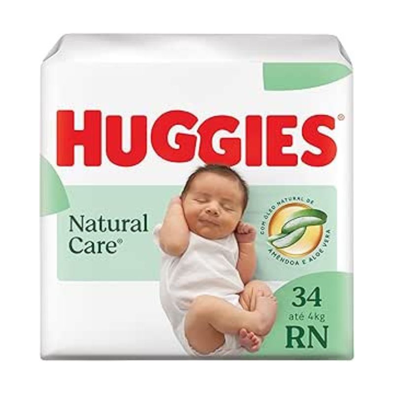 Fralda Huggies Natural Care RN 34 unidades
