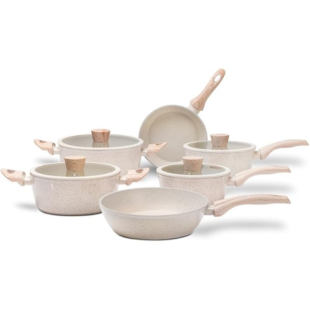 Brinox Jogo de Panelas 6 Peças Ceramic Life Sirius - Vanilla